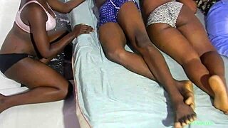 Ebony BBW joins 4some with big ass and monster cock