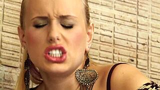 hey, footjob turns into deep anal fuck against the sink