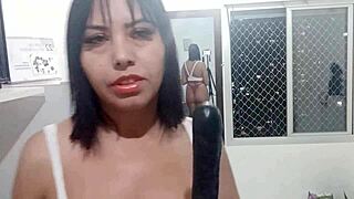 Vlog Sarah Rosa Actress Gets Horny with Big Cock in Lingerie!