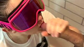 Rough Bathroom Dickflash Leads to Cum on Face and Facial Cumshot