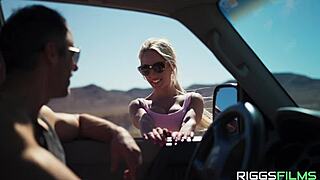 ripped blonde fitness model creampied in the desert