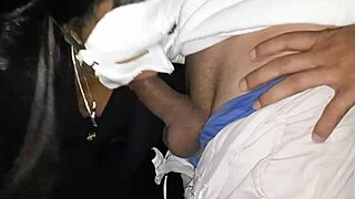 Tattooed amateur whore with big ass blows monster cock then gets anal, cum inside, voyeur watches