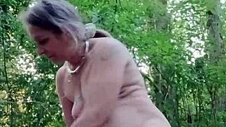 Bound Female Slave In Forest BDSM Session With Buttplug And Humiliation