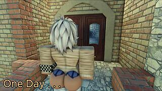 Roblox cookies features four futanari characters engaging in sex