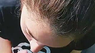 latina teen sucks monster cock pov