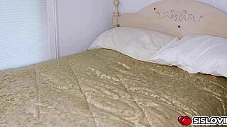 Amina Allure Gives Stepbro Blowjob Sucking His Big Cock Dry.