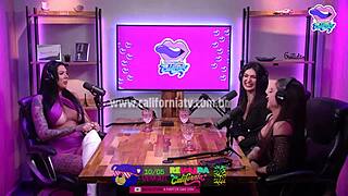 Brunette Sucks Little One's Tits Deliciously