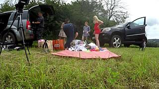 No Panties Girls Outdoors Fun On Try On Haul Day With Lingerie And Short Summer Dress And Miniskirts