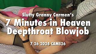 Slutty Granny Carmen's Deepthroat Blowjob In Heaven
