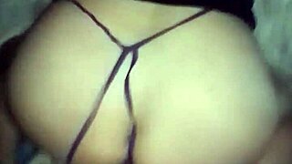 pov doggy style with blue thong open