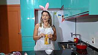 Brazilian Athletic Bunny Girl Takes Huge Carrot In Intense Doggystyle Session!