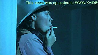 Brooke ballentyne keeps riding chaps on during deepthroat and anal doggystyle. She gets facial creampie from big cock.