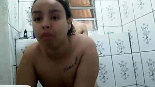 Fucking Slut in Bathroom She Ran Away for Cum in Pussy