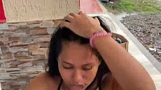 Colombian Prostitute Sucks Cock In Street