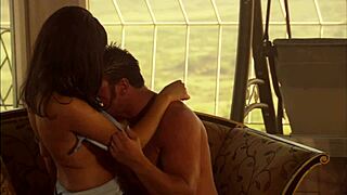 Brunette milf Terry Summers in heels rides Cheyne Collins monster cock to facial cumshot.