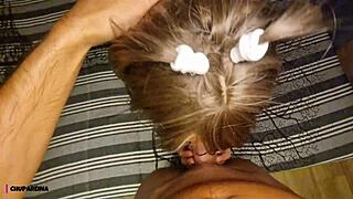 Homemade Anal Blowjob with Mature Tattooed Milf Cum on Asshole