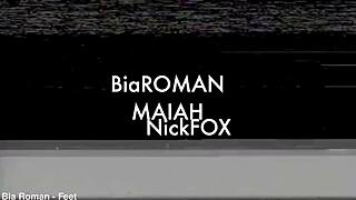 Threesome For Foot Sex With Brunette Big Natural Tits Lesbian Cunilingus