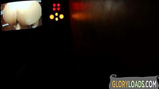 Gloryhole chick licks dick and gets cumshots