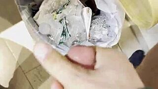 fucking my tattooed sex doll with huge cock while watching porn ends in cum load