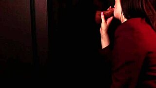 Student in costume sucks cock at gloryhole first time