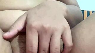 lonely sister touches her body and masturbates