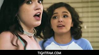 Big tits stepdaughters blowjob dad in taboo creampie