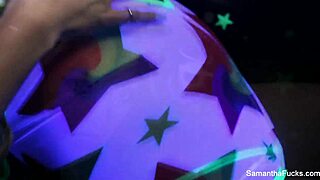 Samantha Saint Lesbian Black Light