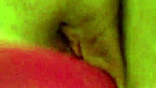 G-spot dildo used for solo masturbation and cum play