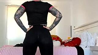 Why does this milf tease with her big ass and tits in those sheer leggings up close?