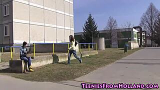 petite teen brunette explores oral and fingering with another girl in high definition