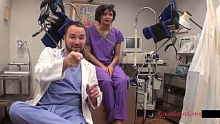 Jackies banes gets yearly gyno exam by nurse lilith rose caught on hidden camera