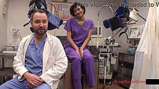 Jackies banes gets yearly gyno exam by nurse lilith rose caught on hidden camera