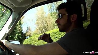 Leilani Li picked up and fucked by huge white cock. Retro style?