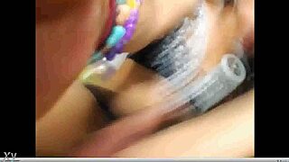 Shemale webcam session builds to hot cumshot with big tits crossdressing ladyboy