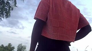 Crazybitch twerking half naked in the middle of a forest, showing off her wild moves!