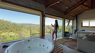 Renatinha gets naughty in the cabin