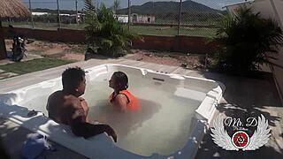 public jacuzzi sex with lover