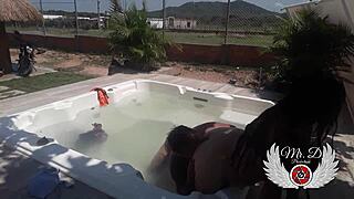 public jacuzzi sex with lover