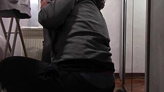 Milf In Lingerie With Beautiful Legs And Pantyhose Gets Groped And Fucked While Ironing