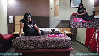 delicious chubby mexican tyna in her fifth audition showing tight pussy in homemade latina one on one