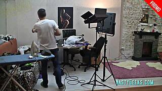 Nurse dominates seductive photoshoot in stockings and cosplay