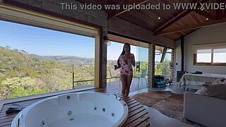 Renatinha gets naughty in the cabin