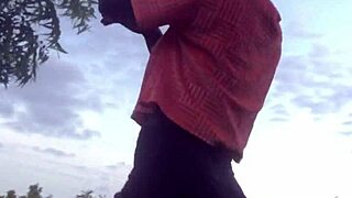 Crazybitch twerking half naked in the middle of a forest, showing off her wild moves!