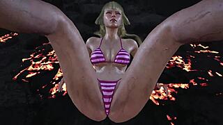 Whoa, check out tk8 ryona with lili rocking that bikini mod in the game!