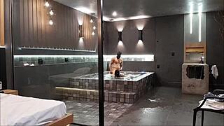 I took my friend to a luxury hotel, she loved it and ended up giving up her ass.