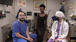 why does petite 18+ nurse rina arem use a vibrator dildo on my shaved pussy during this humiliating hospital exam