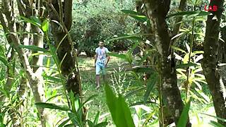 Pretty Redhead Italian Milf Gets Outdoor Blowjob Handjob Doggystyle Fucking Cumshot Facial In Wood