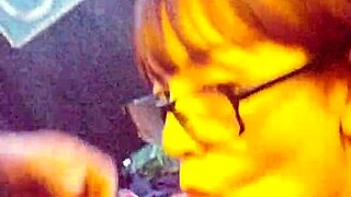 Intriguing submissive latina whore gagging on huge cock and balls with deepthroat cum swallow