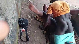 She bends over for my black cock in rough doggystyle ebony fucking