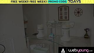 hey, check out this horny masseuse getting caught in the shower by her client who then decides to fuck her hard